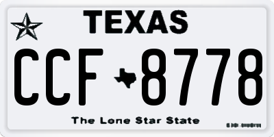 TX license plate CCF8778