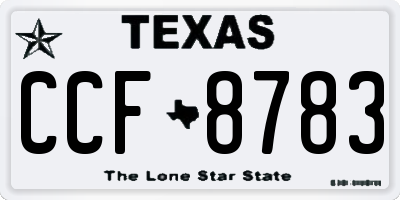 TX license plate CCF8783