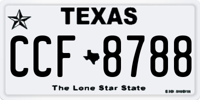 TX license plate CCF8788
