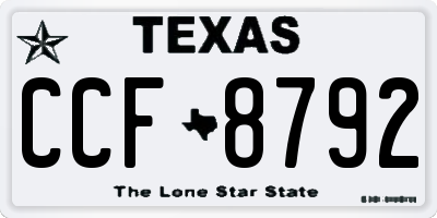 TX license plate CCF8792