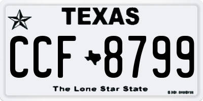 TX license plate CCF8799