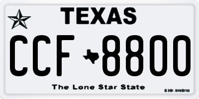 TX license plate CCF8800