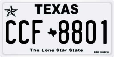 TX license plate CCF8801