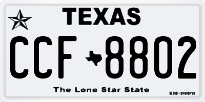 TX license plate CCF8802