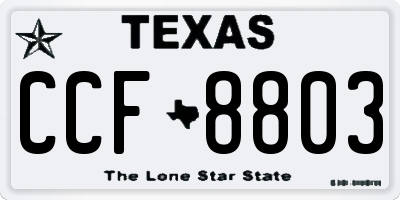 TX license plate CCF8803