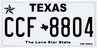 TX license plate CCF8804