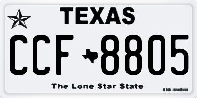TX license plate CCF8805