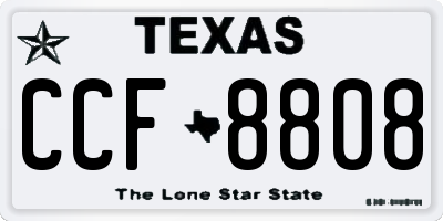TX license plate CCF8808