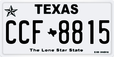 TX license plate CCF8815