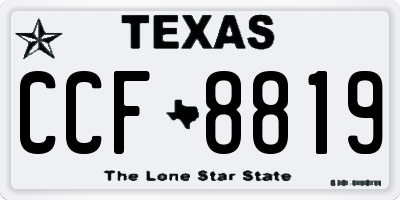 TX license plate CCF8819