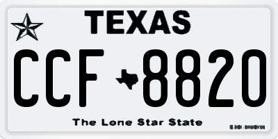 TX license plate CCF8820