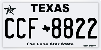 TX license plate CCF8822