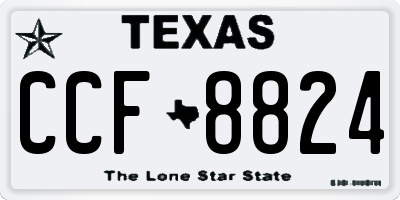 TX license plate CCF8824