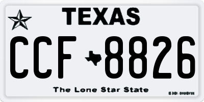 TX license plate CCF8826