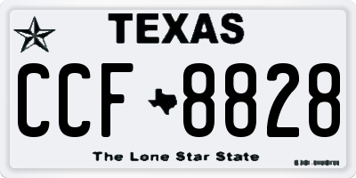 TX license plate CCF8828
