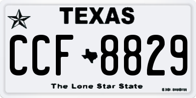 TX license plate CCF8829