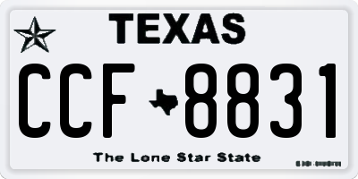 TX license plate CCF8831