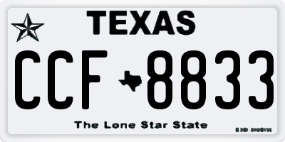 TX license plate CCF8833