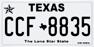 TX license plate CCF8835