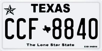 TX license plate CCF8840