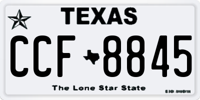 TX license plate CCF8845