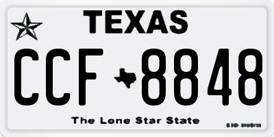 TX license plate CCF8848