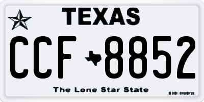 TX license plate CCF8852