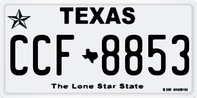 TX license plate CCF8853