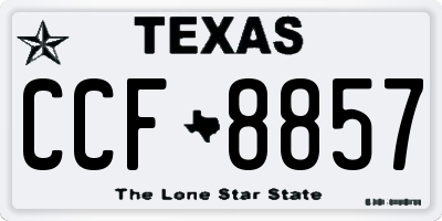 TX license plate CCF8857