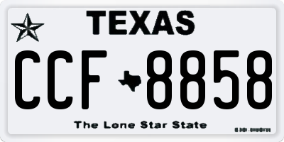 TX license plate CCF8858