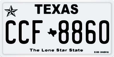 TX license plate CCF8860