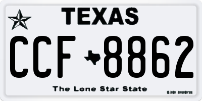 TX license plate CCF8862