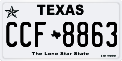 TX license plate CCF8863