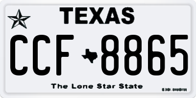 TX license plate CCF8865