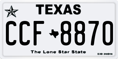 TX license plate CCF8870