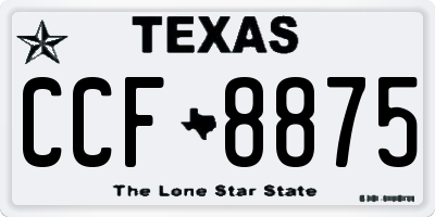 TX license plate CCF8875