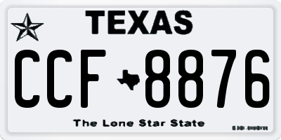 TX license plate CCF8876