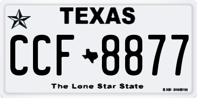 TX license plate CCF8877