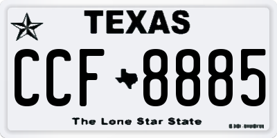 TX license plate CCF8885