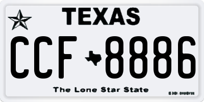 TX license plate CCF8886