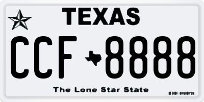 TX license plate CCF8888