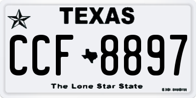 TX license plate CCF8897