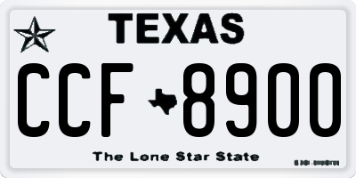 TX license plate CCF8900