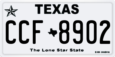 TX license plate CCF8902