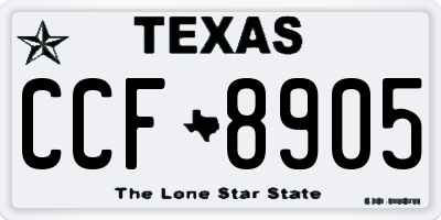 TX license plate CCF8905