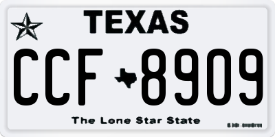 TX license plate CCF8909