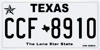 TX license plate CCF8910