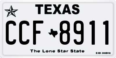 TX license plate CCF8911