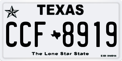 TX license plate CCF8919