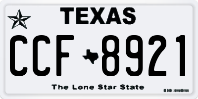 TX license plate CCF8921